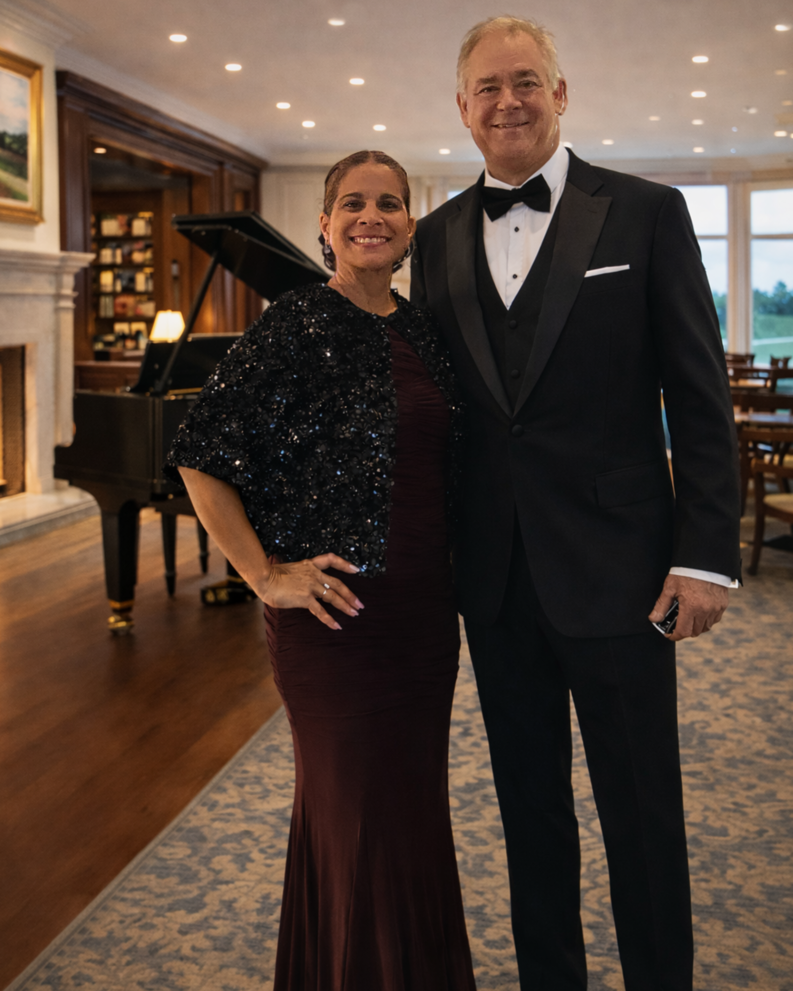 Deano and Marvilla in formal attire